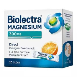BIOLECTRA Magnesium 300 mg Direct Orange Sticks, 20 stk