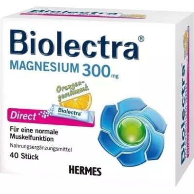 BIOLECTRA Magnesium 300 mg Direct Orange Sticks, 40 stk