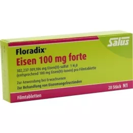 FLORADIX Jern 100 mg forte filmdrasjerte tabletter, 20 stk