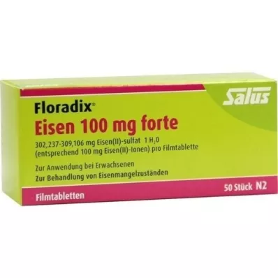 FLORADIX Jern 100 mg forte filmdrasjerte tabletter, 50 stk