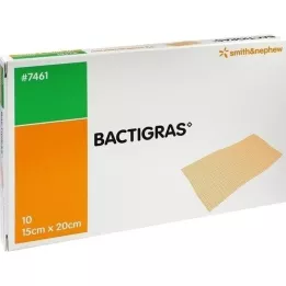 BACTIGRAS antiseptisk parafinbind 15x20 cm, 10 stk