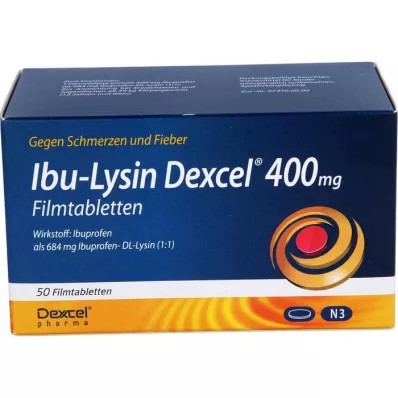 IBU-LYSIN Dexcel 400 mg filmdrasjerte tabletter, 50 stk