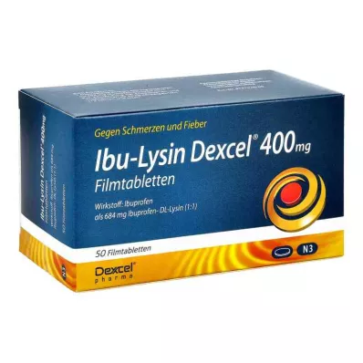 IBU-LYSIN Dexcel 400 mg filmdrasjerte tabletter, 50 stk