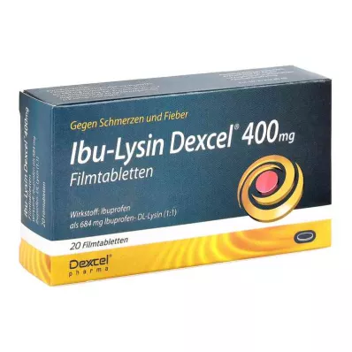 Ibu-lysine Dexcel 400 mg filmdrasjerte tabletter (20 stk)