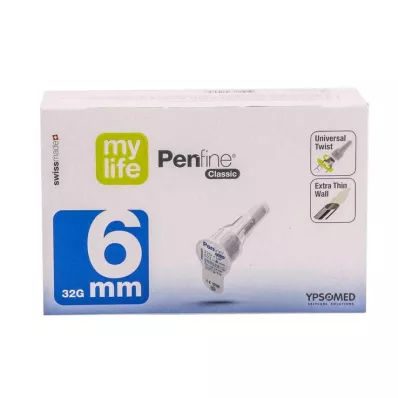 Mylife Penfine Classic kanyler 6 mm, 100 stk Mylife Penfine Classic kanyler 6 mm, 100 stk