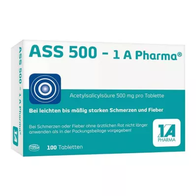 ASS 500-1A Pharma tabletter, 100 stk ASS 500-1A Pharma tabletter, 100 stk