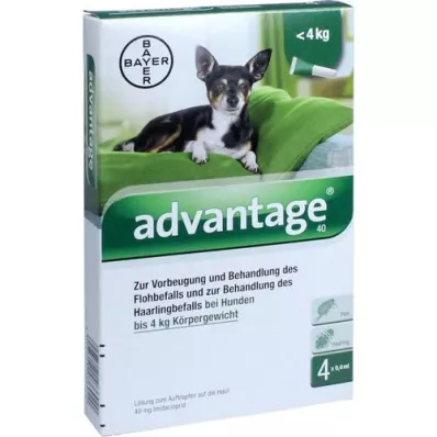 ADVANTAGE 40 Solution for hunder opp til 4 kg, 4 stk