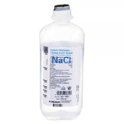 Saltoppløsning 0,9 % Ecoflac Plus, 500 ml