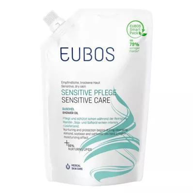 Eubos Sensitive Shower Oil F påfyllingspose, 400 ml