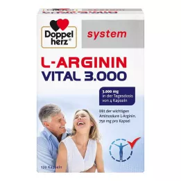 DOPPELHERZ L-Arginin Vital 3.000 systemkapsler, 120 kapsler
