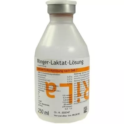 RINGER LAKTAT Plastoppløsning, 250 ml