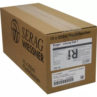 Ringerløsning DAB 7 plast, 10X250 ml