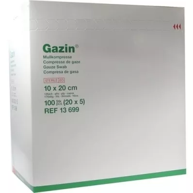 GAZIN Gaze komp.10x20 cm steril 12x ekstra stor, 20X5 stk