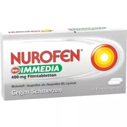 NUROFEN Immedia 400 mg filmdrasjerte tabletter, 12 stk