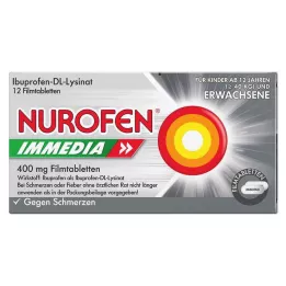 NUROFEN Immedia 400 mg filmdrasjerte tabletter, 12 stk