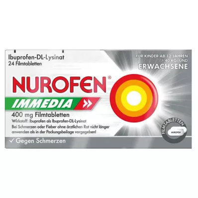 NUROFEN Immedia 400 mg filmdrasjerte tabletter, 24 stk NUROFEN Immedia 400 mg filmdrasjerte tabletter, 24 stk