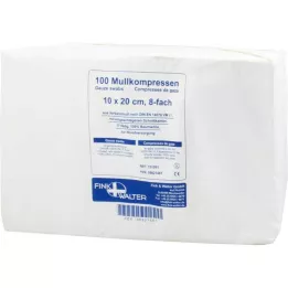 MULLKOMPRESSEN 10x20 cm usteril 8x, 100 stk