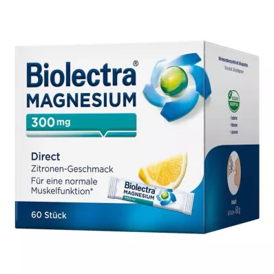 BIOLECTRA Magnesium 300 mg Direct Lemon Sticks, 60 stk