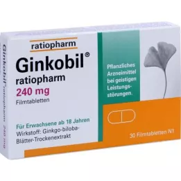 GINKOBIL-ratiopharm 240 mg filmdrasjerte tabletter, 30 stk