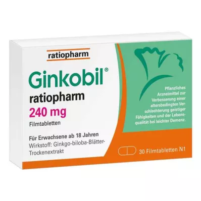 Ginkobil ratiopharm 240mg med Ginkgo biloba, 30 stk