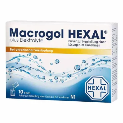 MACROGOL HEXAL pluss elektrolytter Plv.z.H.e.L.z.E., 10 stk