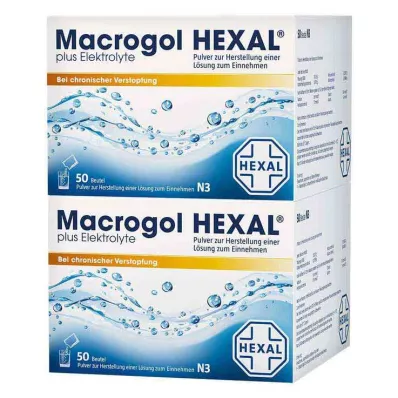 MACROGOL HEXAL pluss elektrolytter Plv.z.H.e.L.z.E., 100 stk MACROGOL HEXAL pluss elektrolytter Plv.z.H.e.L.z.E., 100 stk