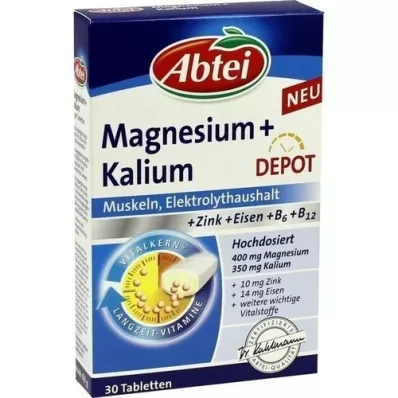 ABTEI Magnesium+kalium depottabletter, 30 stk