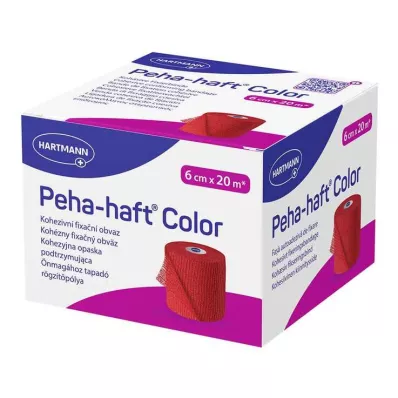 Peha Haft Fargefestebandasje latex f.6 cm x 20 m rød, 1 stk
