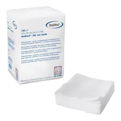 MULLKOMPRESSEN 10x10 cm usteril 8x, 100 stk MULLKOMPRESSEN 10x10 cm usteril 8x, 100 stk