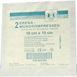 ERENA Sterile fleecekompresser 10x10 cm, 2 stk