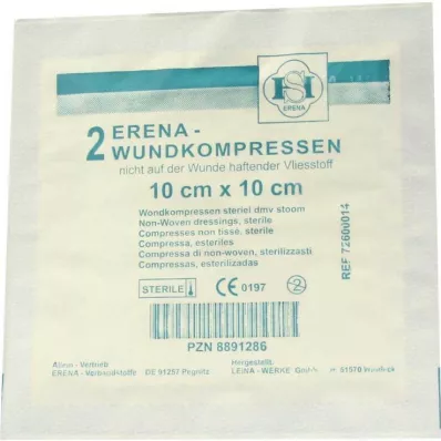 ERENA Sterile fleecekompresser 10x10 cm, 2 stk ERENA Sterile fleecekompresser 10x10 cm, 2 stk