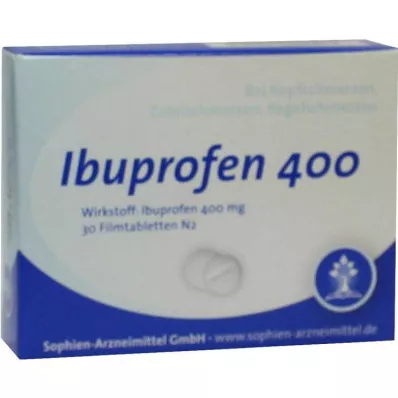 IBUPROFEN Sophia 400 filmdrasjerte tabletter, 30 stk IBUPROFEN Sophia 400 filmdrasjerte tabletter, 30 stk