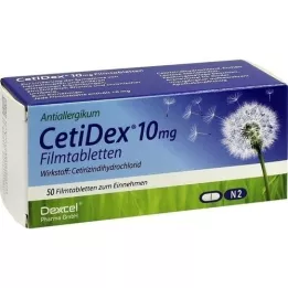 CETIDEX 10 mg filmdrasjerte tabletter, 50 stk