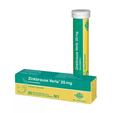 ZINKBRAUSE Verla 25 mg brusetabletter, 20 stk ZINKBRAUSE Verla 25 mg brusetabletter, 20 stk