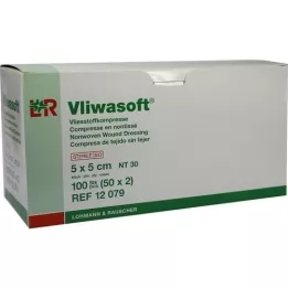 VLIWASOFT Fleecekompresser 5x5 cm sterile 6 l., 50X2 stk