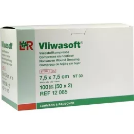 VLIWASOFT Fleecekompresser 7,5x7,5 cm sterile 6 l., 50X2 stk