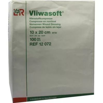 VLIWASOFT Ikke-vevde kompresser 10x20 cm, usterile, 6 l., 100 stk VLIWASOFT Ikke-vevde kompresser 10x20 cm, usterile, 6 l., 100 stk