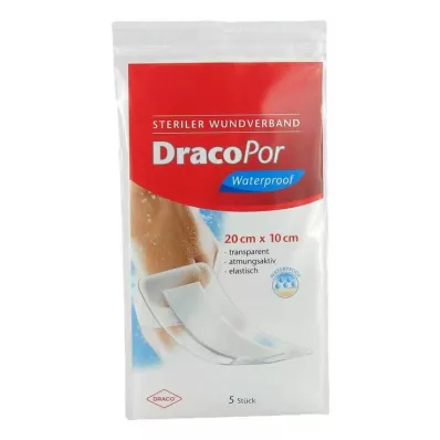 DRACOPOR vanntett sårbandasje 10x20 cm steril, 5 stk DRACOPOR vanntett sårbandasje 10x20 cm steril, 5 stk