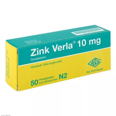ZINK VERLA 10 mg filmdrasjerte tabletter, 50 stk