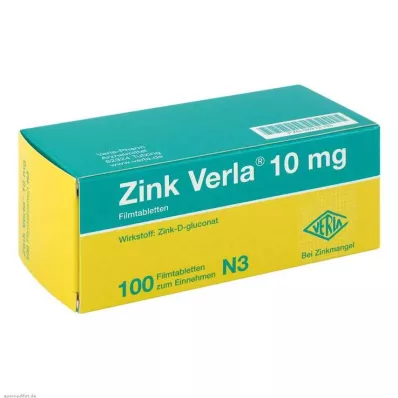 ZINK VERLA 10 mg filmdrasjerte tabletter, 100 stk ZINK VERLA 10 mg filmdrasjerte tabletter, 100 stk