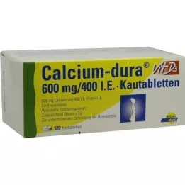 CALCIUM DURA Vit D3 600 mg/400 IE tyggetabletter, 120 stk