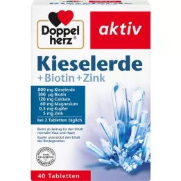DOPPELHERZ Silica+Biotin+Zink-tabletter, 40 stk