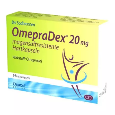 OMEPRADEX 20 mg enterokapslede harde kapsler, 14 stk OMEPRADEX 20 mg enterokapslede harde kapsler, 14 stk