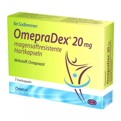 OMEPRADEX 20 mg enterokapslede harde kapsler, 7 stk