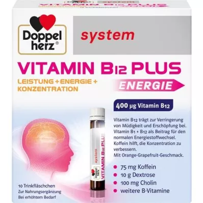 DOPPELHERZ Vitamin B12 Plus system drikkeampuller, 10X25 ml