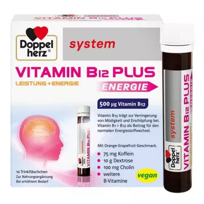 DOPPELHERZ Vitamin B12 Plus system drikkeampuller, 10X25 ml DOPPELHERZ Vitamin B12 Plus system drikkeampuller, 10X25 ml