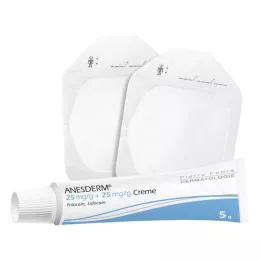 ANESDERM 25 mg/g + 25 mg/g krem + 2 plaster, 5 g