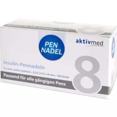 PEN-NADELN Universal 8 kanyler 0,26x8 mm, 100 stk