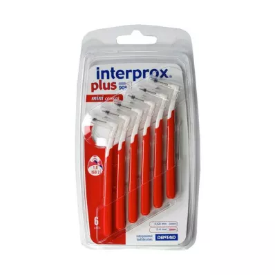 INTERPROX pluss mini konisk rød mellomromsbørste, 6 stk