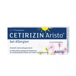 Cetirizine Aristo mot allergi 10 mg filmdrasjerte tabletter, 7 stk